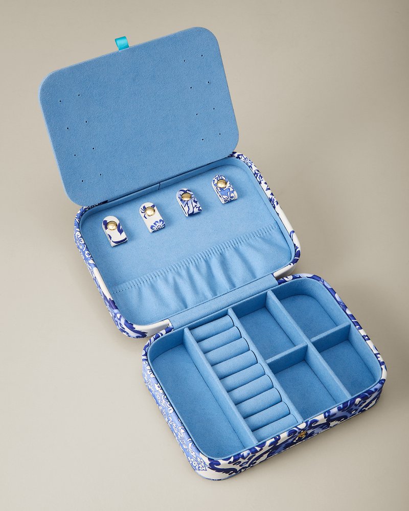 Palm Cove Rectangular Travel Jewelry Box