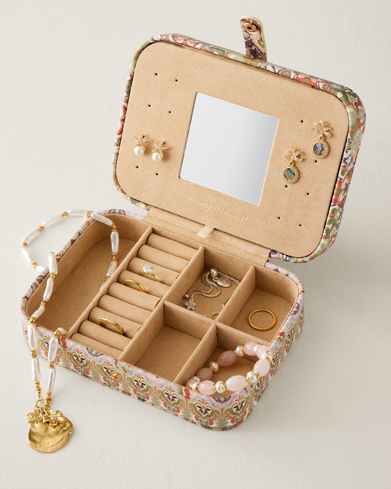 Ikat Hideaway Rectangular Travel Jewelry Box