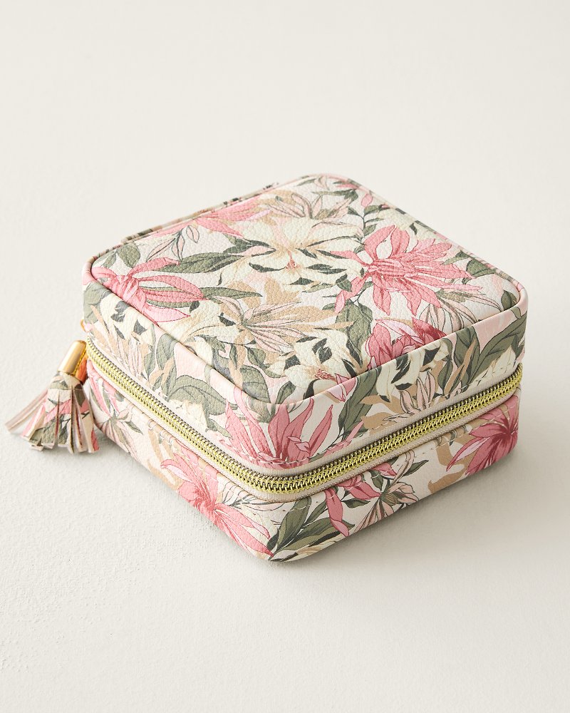 Coastal Blossoms Travel Square Jewelry Box