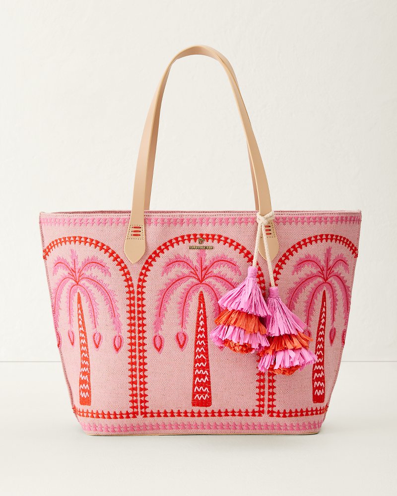 Pink Palms Fiesta Tote