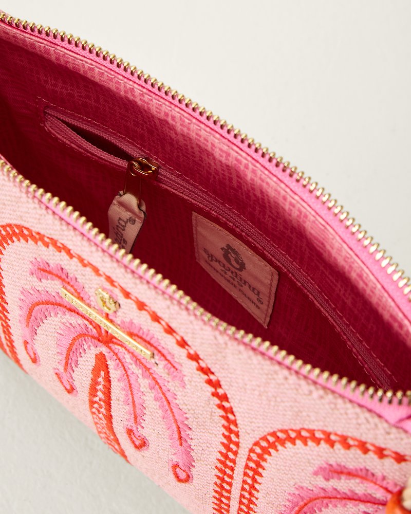 Pink Palms Fiesta Wristlet