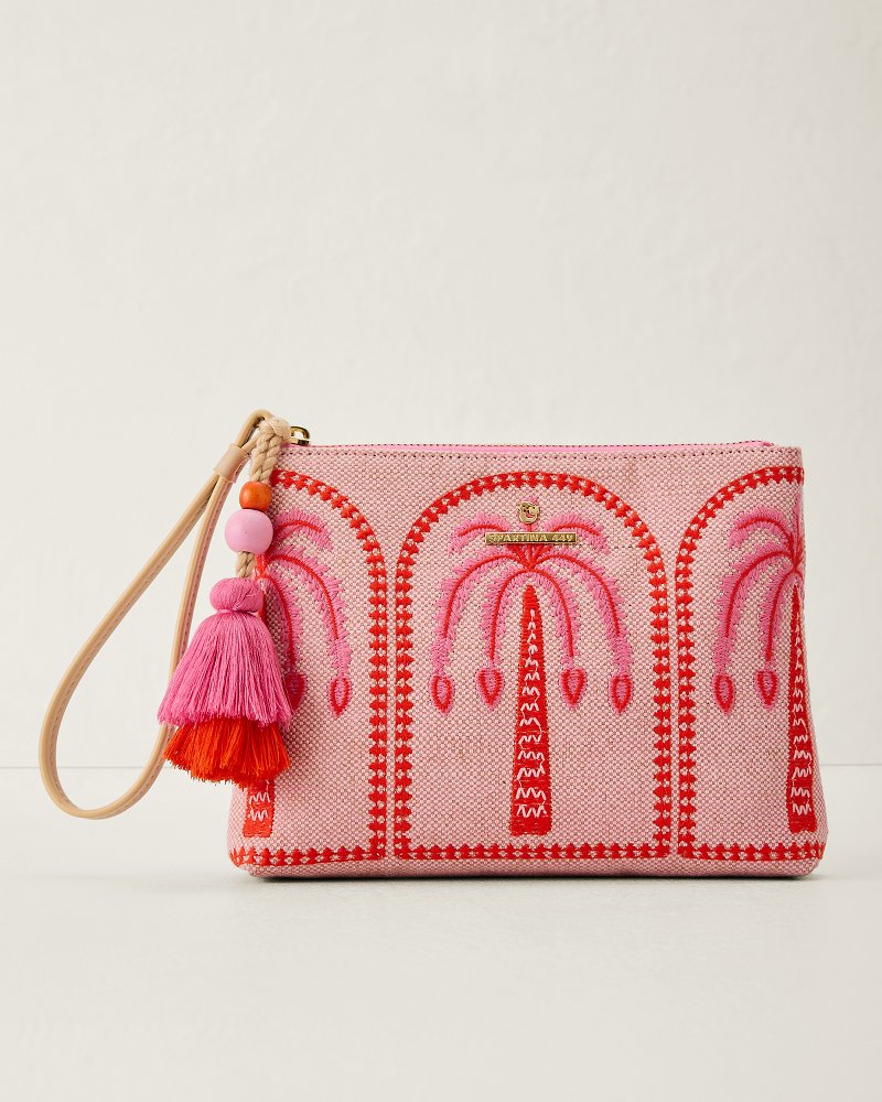 Pink Palms Fiesta Wristlet