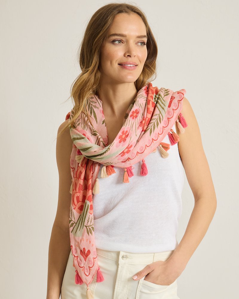 Thumbnail for Alljoy Landing Pineapple Linen-Blend Scarf