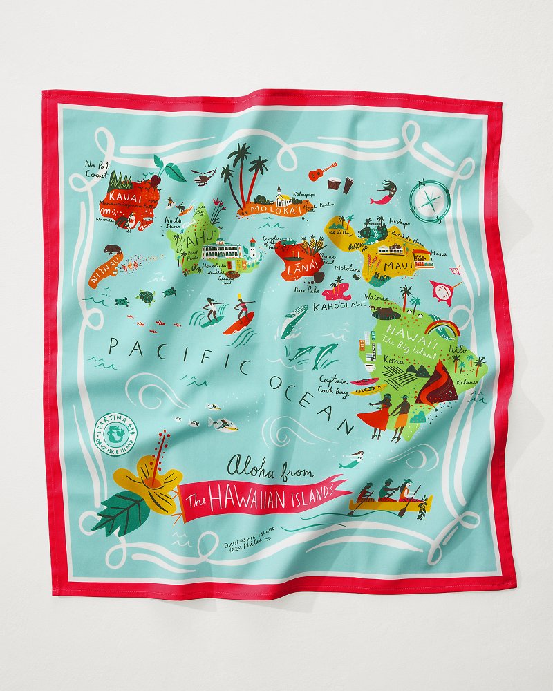 Map Print Tassel Handkerchief Bikini Set