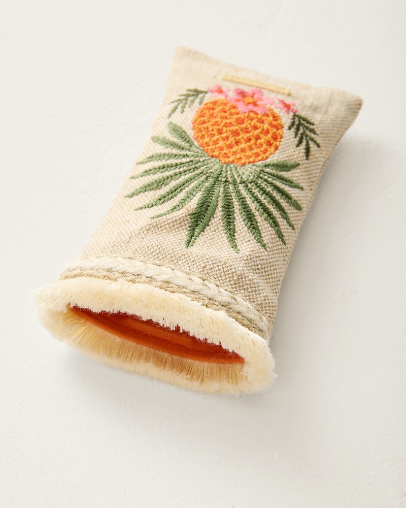 Pineapple Embroidered Sunglasses Case