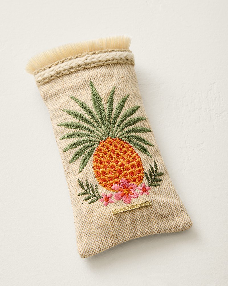 Pineapple Embroidered Sunglasses Case