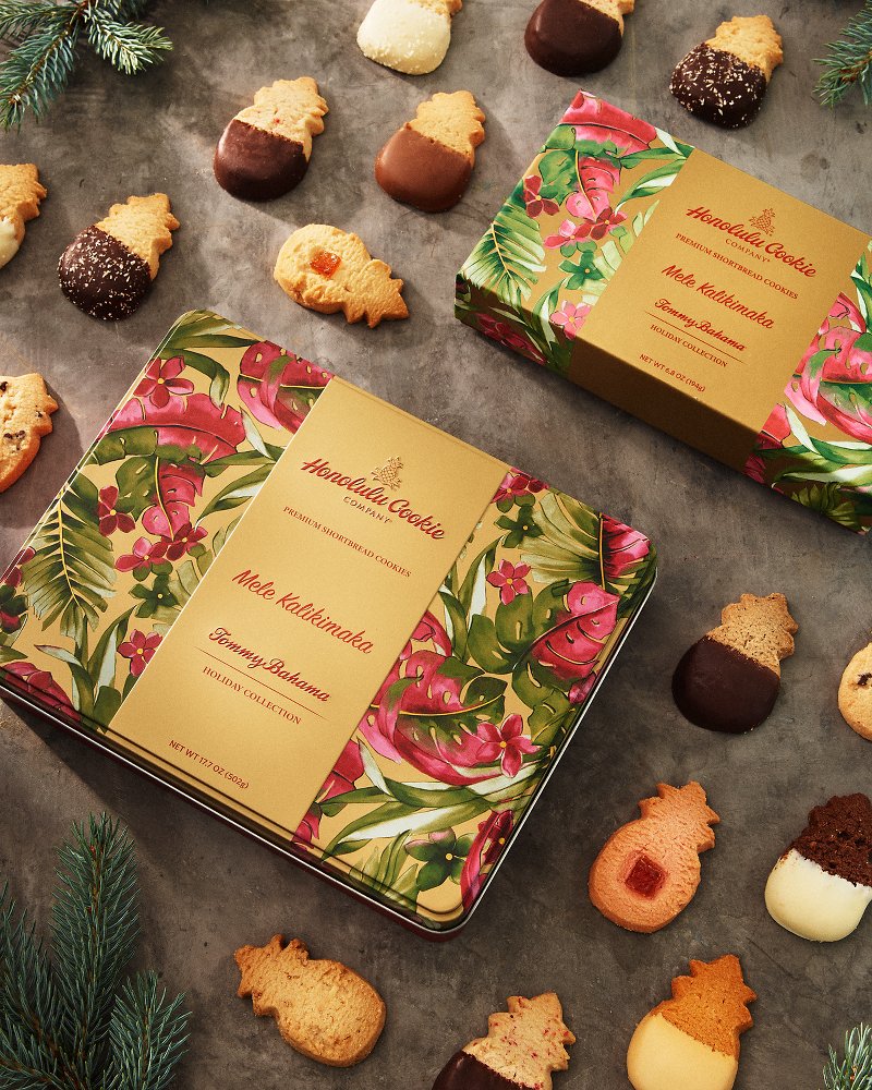 Tommy Bahama x Honolulu Cookie Company Mele Kalikimaka Gift Tin