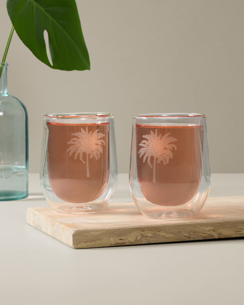 Stemless Palm Tree 12-oz. Wine Glasses - Set of 2 thumbnail 3