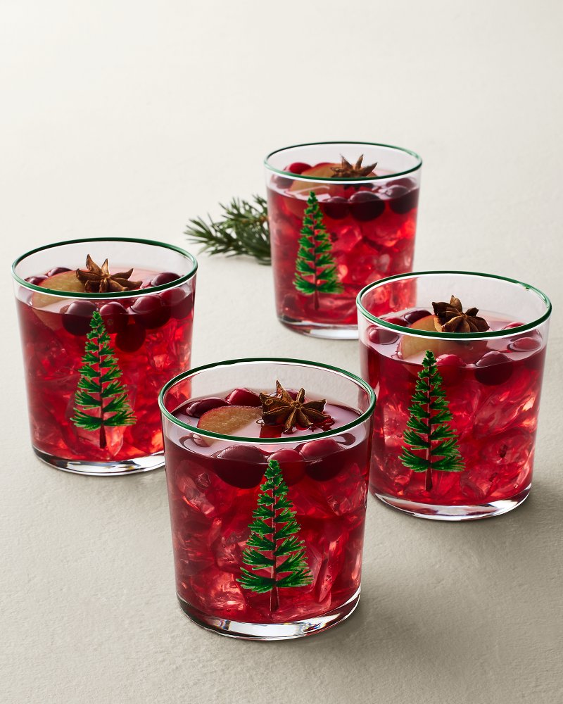 Festive Tree Glasses - Set of 4
