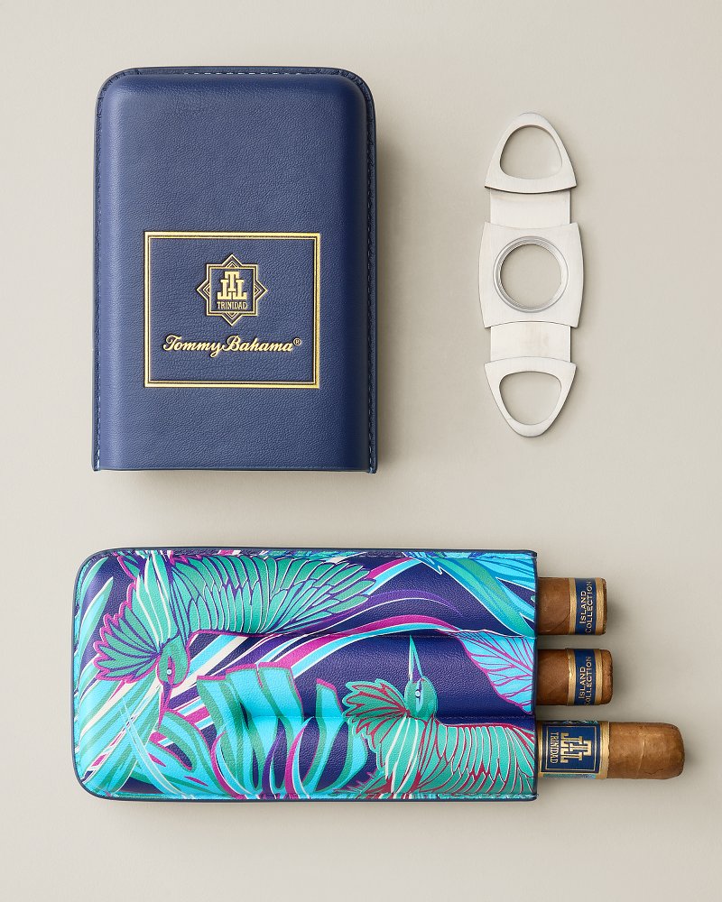 Tommy Bahama x Trinidad 3-Cigar Travel Case and Cutter