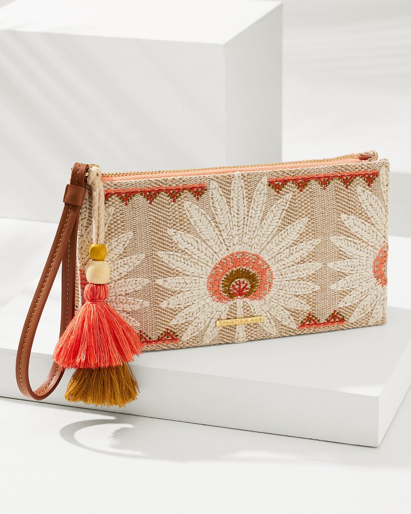 Embroidered Callawassie Palmetto Wristlet