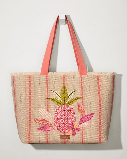 Embroidered Callawassie Pineapple Beach Tote