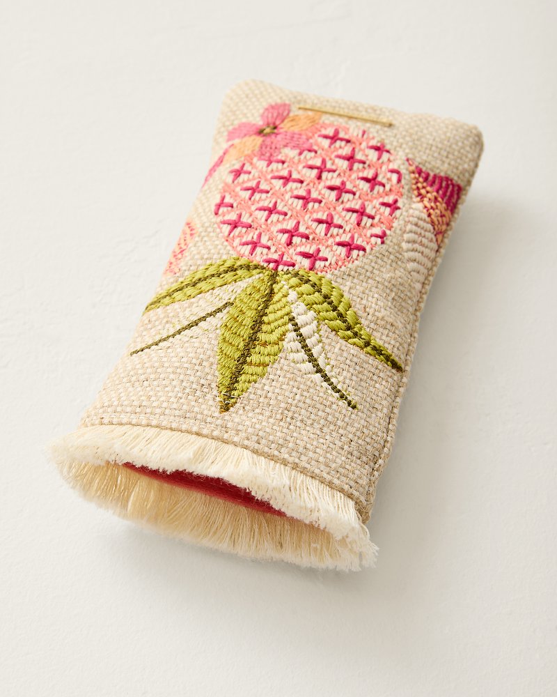 Callawassie Pineapple Embroidered Sunglasses Case