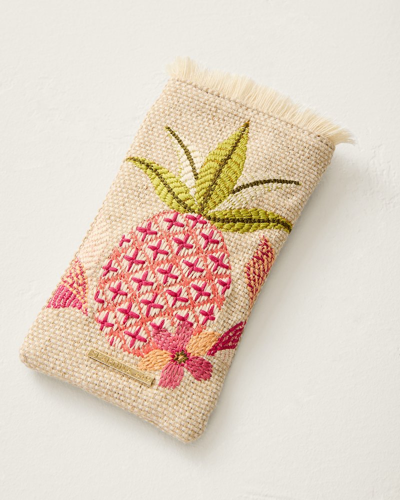 Callawassie Pineapple Embroidered Sunglasses Case