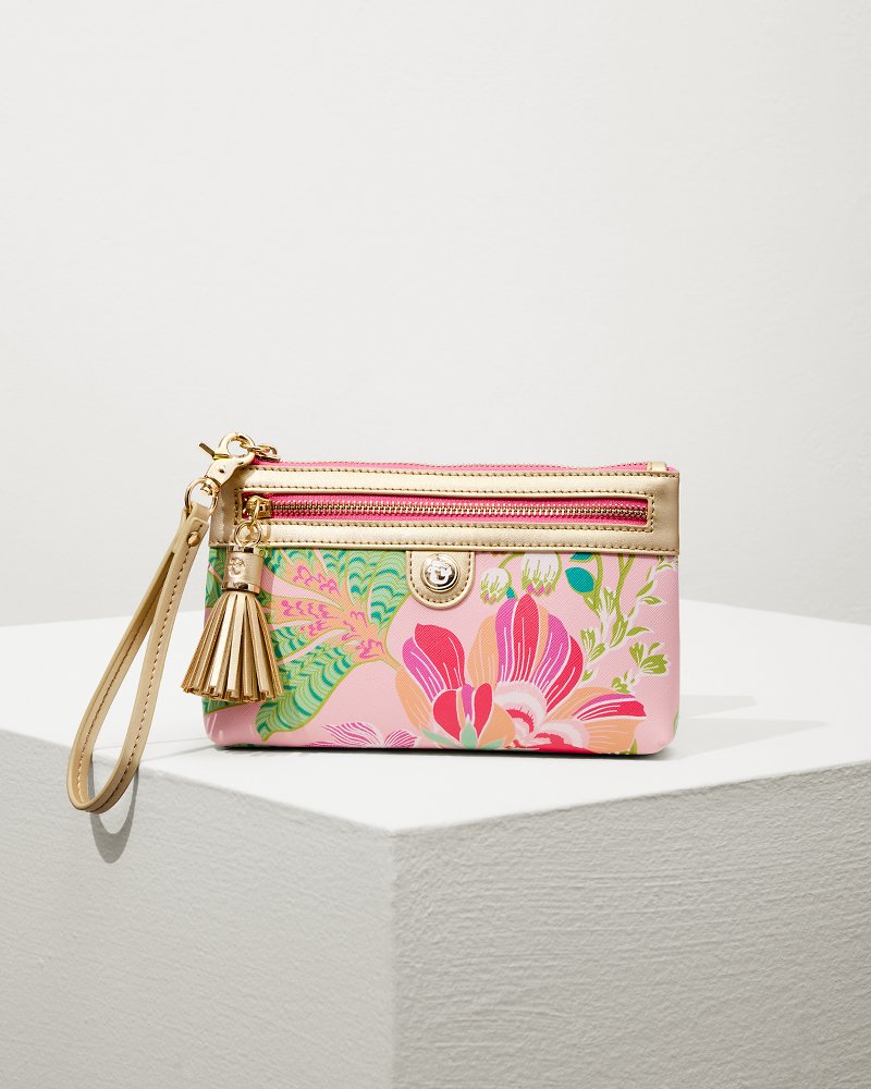 Flamingo Pineapple Tassel Wristlet