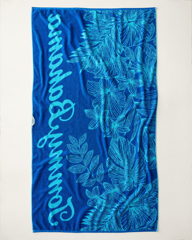 Thumbnail for Linear Hibiscus Woven Oversized Beach Towel