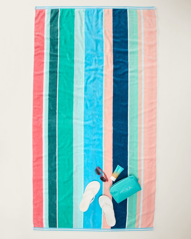 Shoreline Stripe Woven Oversized Beach Towel