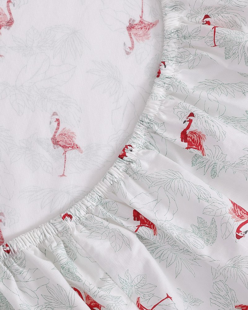Flamingo Santa King 4-Piece Sheet Set