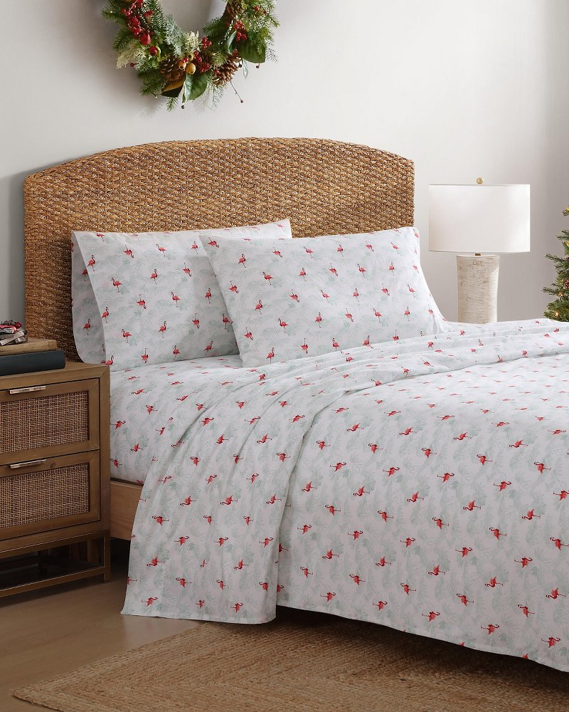 Flamingo Santa King 4-Piece Sheet Set