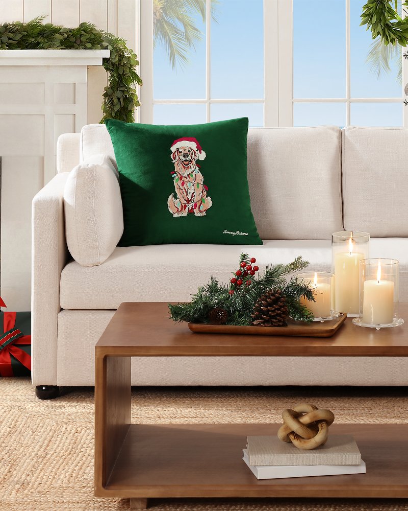 Holiday Retriever Decorative Pillow