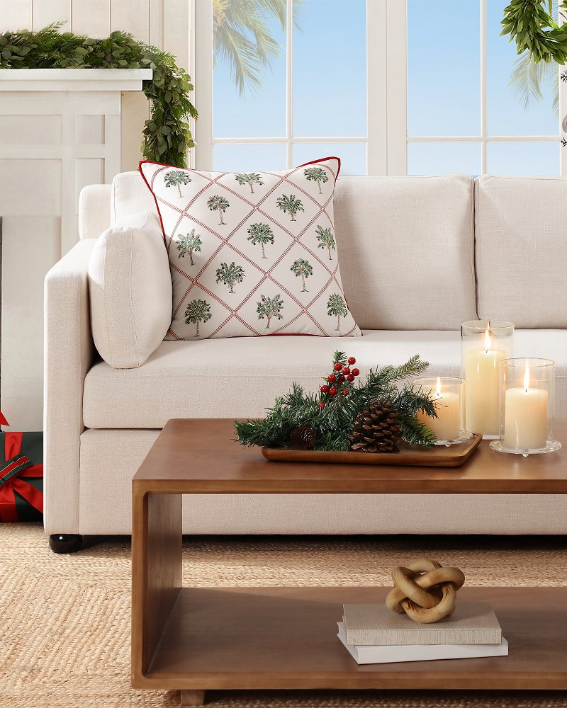 Palm Tree Trellis Decorative Pillow