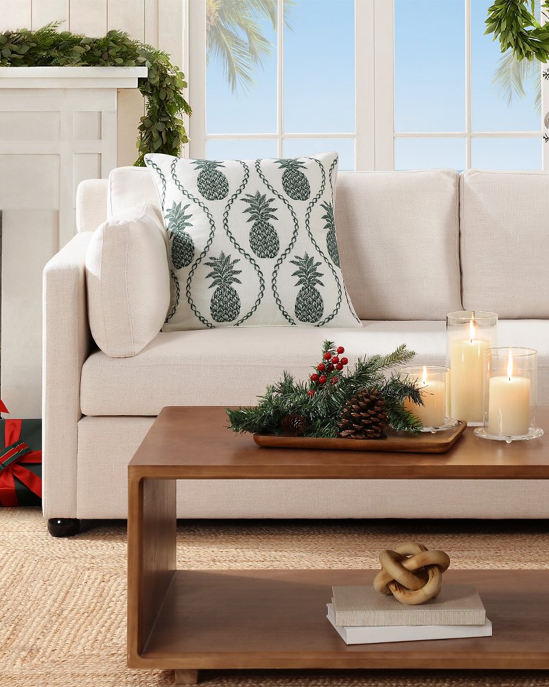 Golden Pineapples Decorative Pillow
