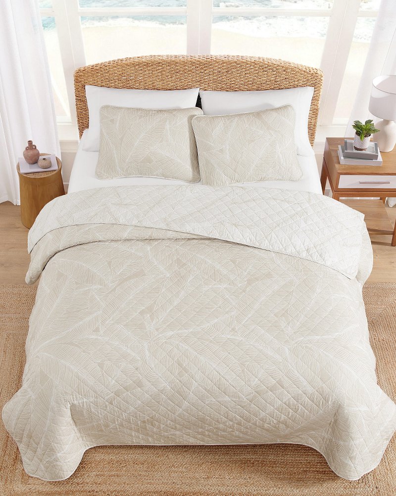 Pebble Palms Reversible 3-Piece Full/Queen Quilt Set thumbnail 4