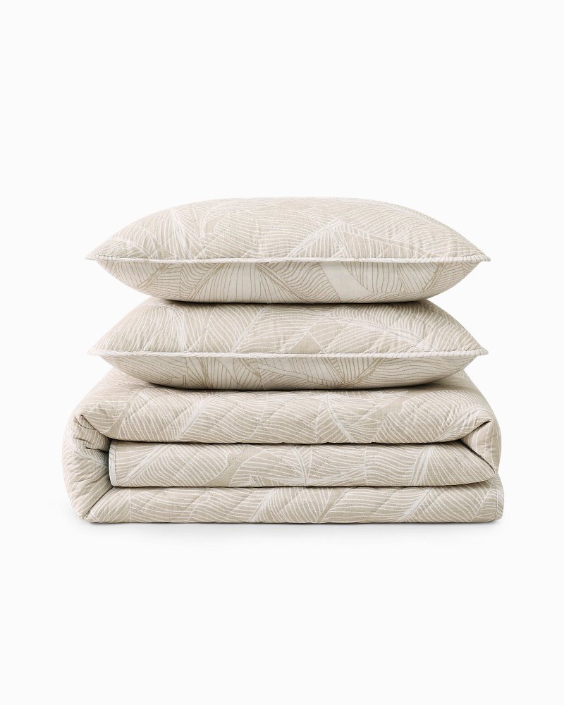 Pebble Palms Reversible 3-Piece Full/Queen Quilt Set thumbnail 5