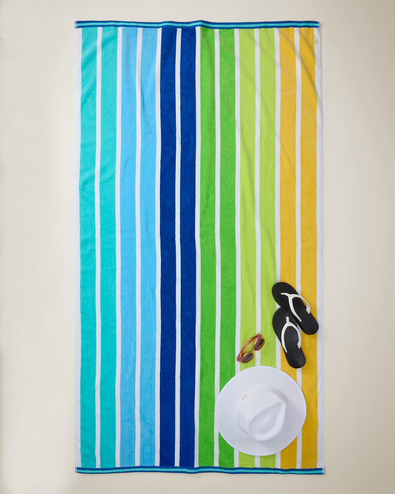 Seaside Ombré Woven Oversized  Beach Towel