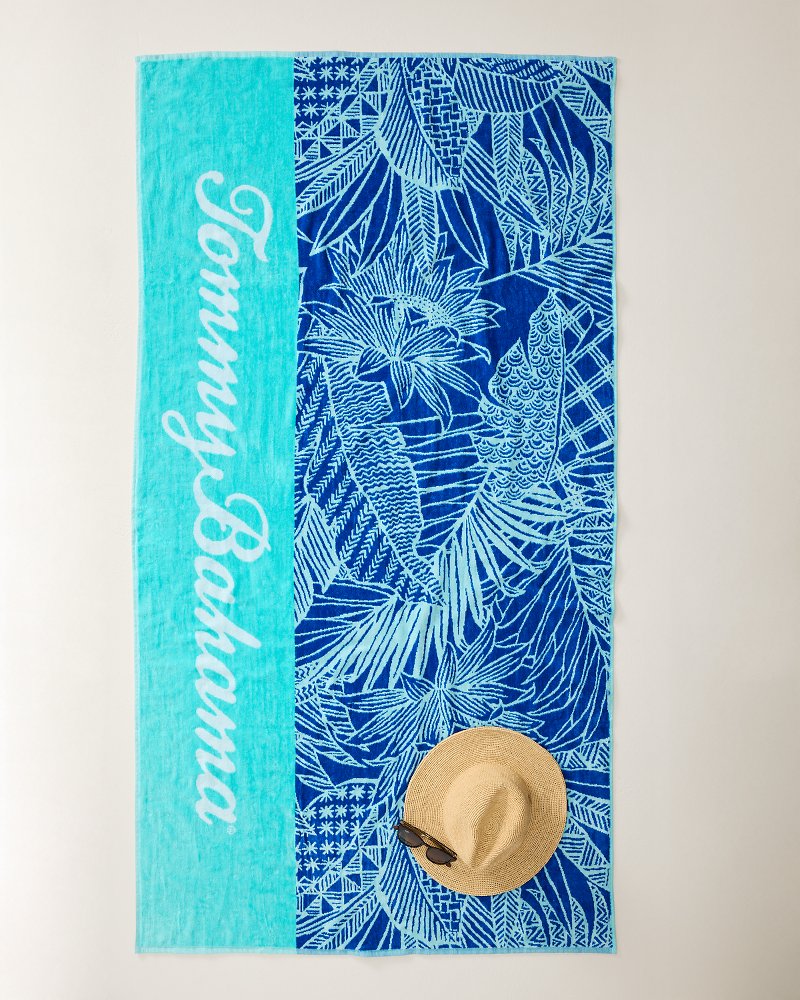 Tropic Trace Woven Oversized Beach Towel
