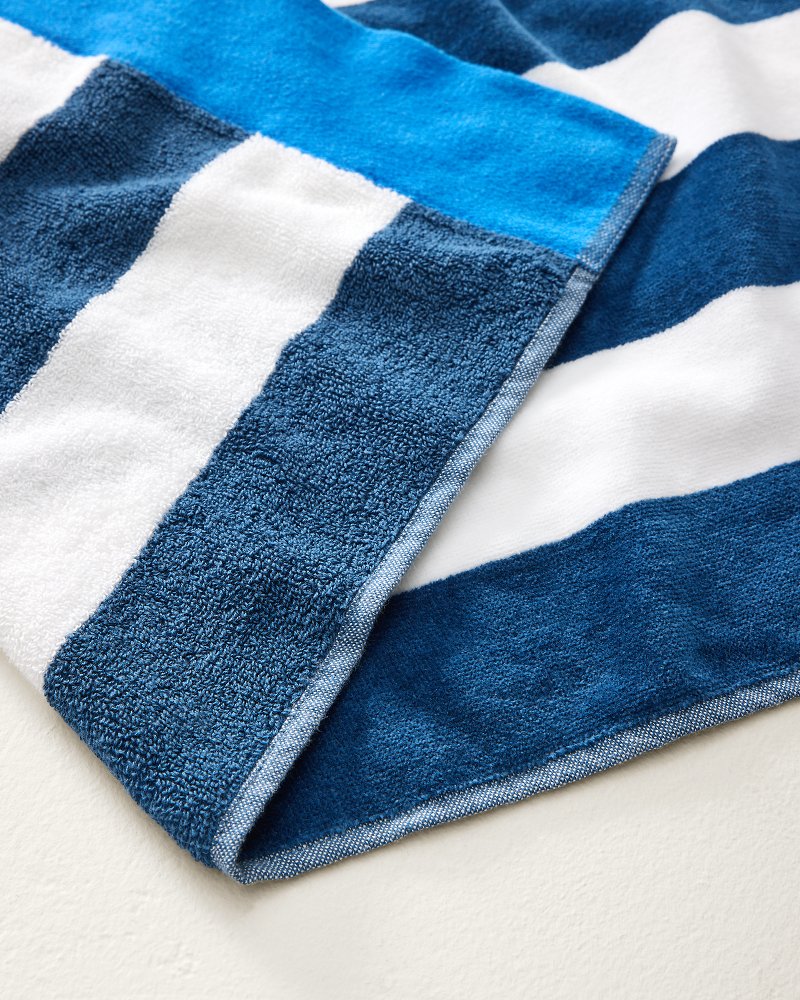 Bahama Cabana Navy Woven Oversized Beach Towel