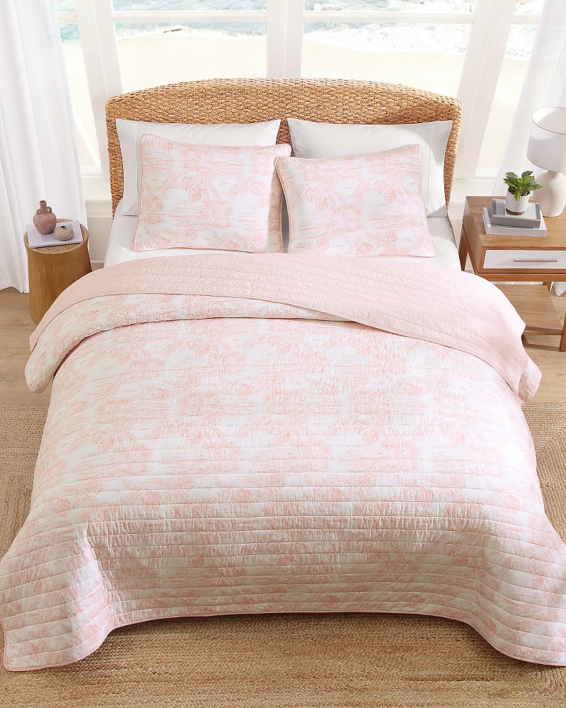 Beach Toile Reversible 3-Piece Full/Queen Quilt Set thumbnail 4