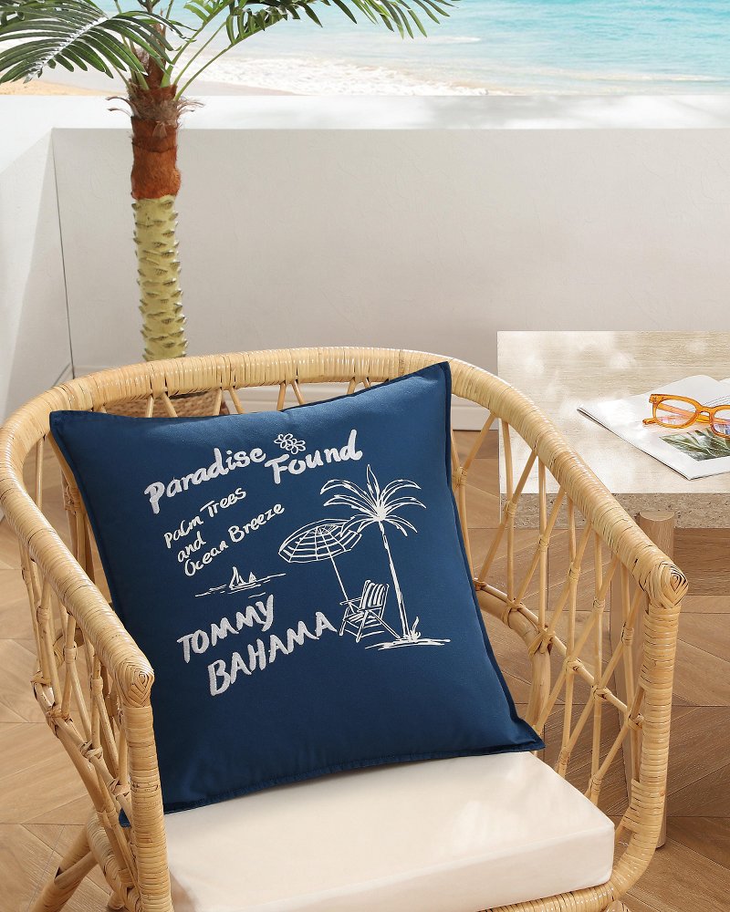 Paradise Found Navy Decorative Pillow
