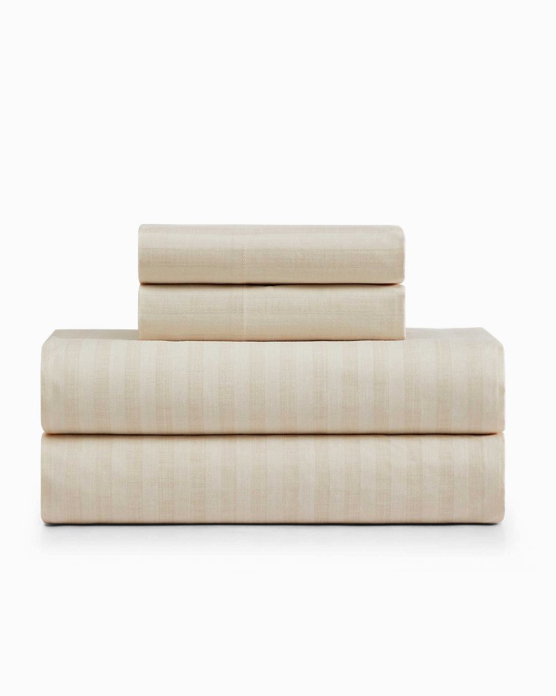Coastline Micro Stripe 4-Piece Queen Sheet Set