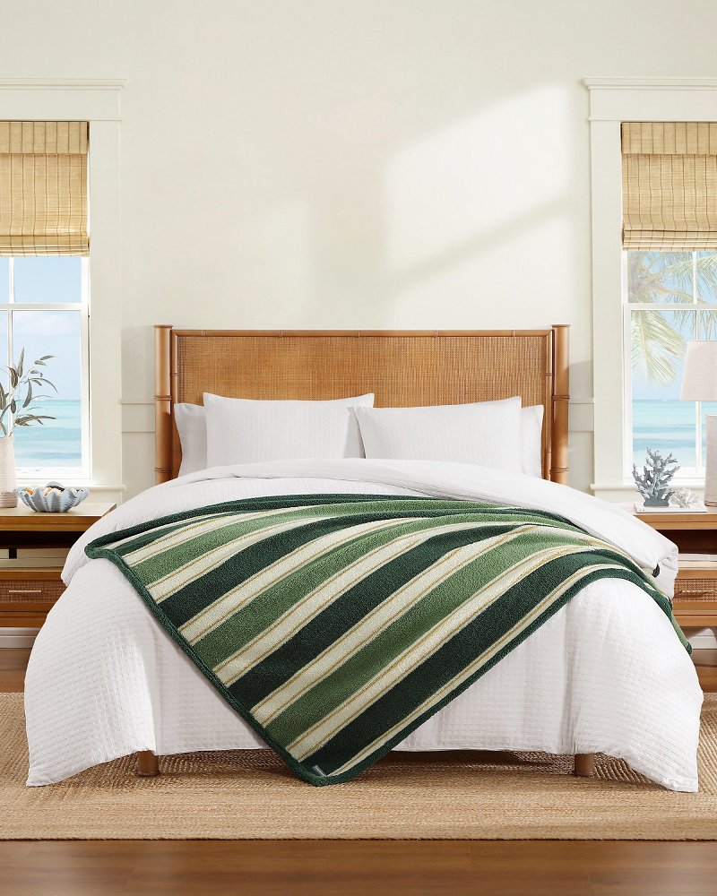 Hanalei Stripe Reversible Throw Blanket