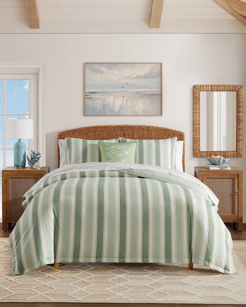 Hanalei Stripe Reversible 3-Piece King Duvet Set