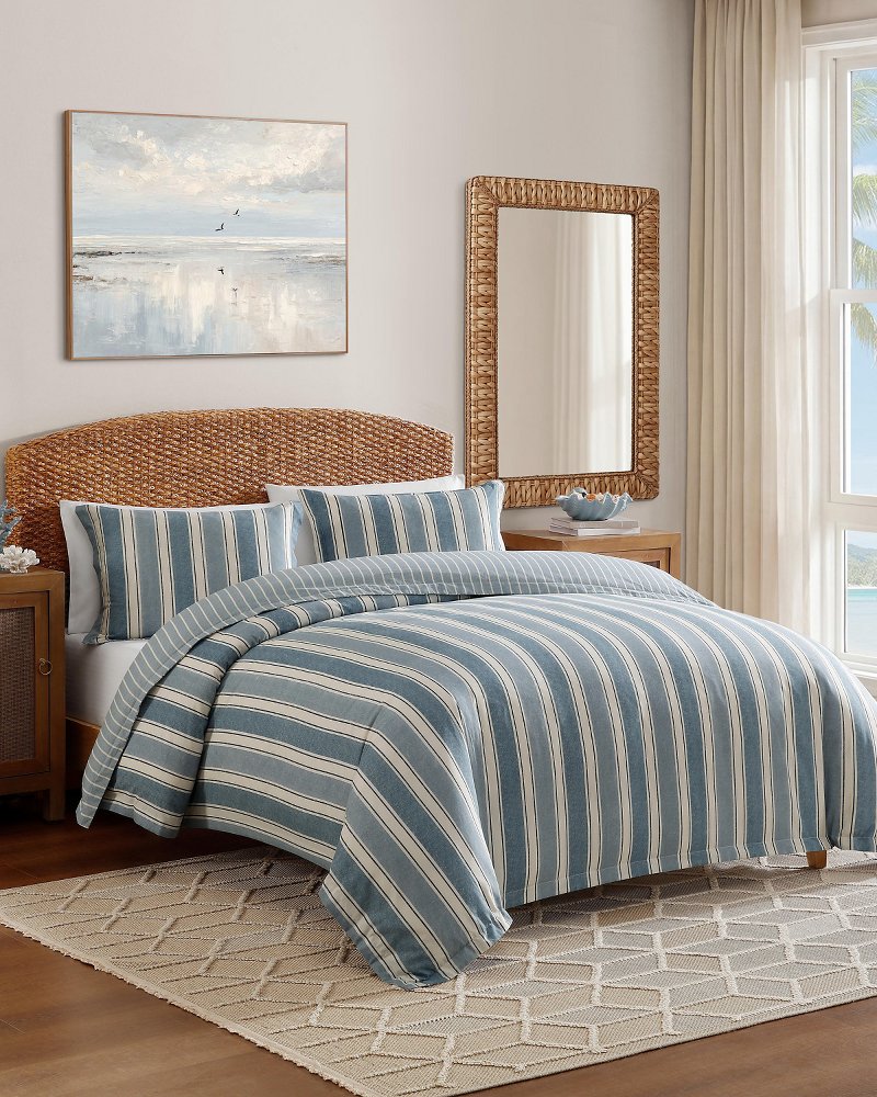 Hanalei Stripe Reversible 3-Piece King Duvet Set