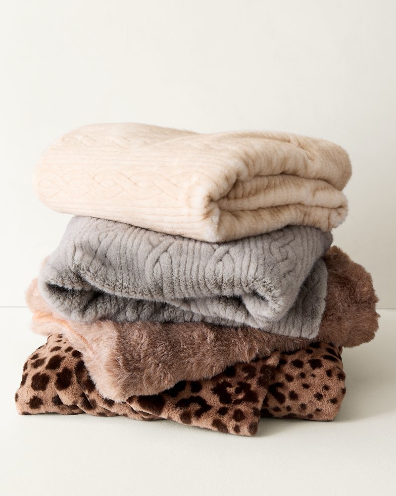 Luau Leopard Faux-Fur Throw Blanket