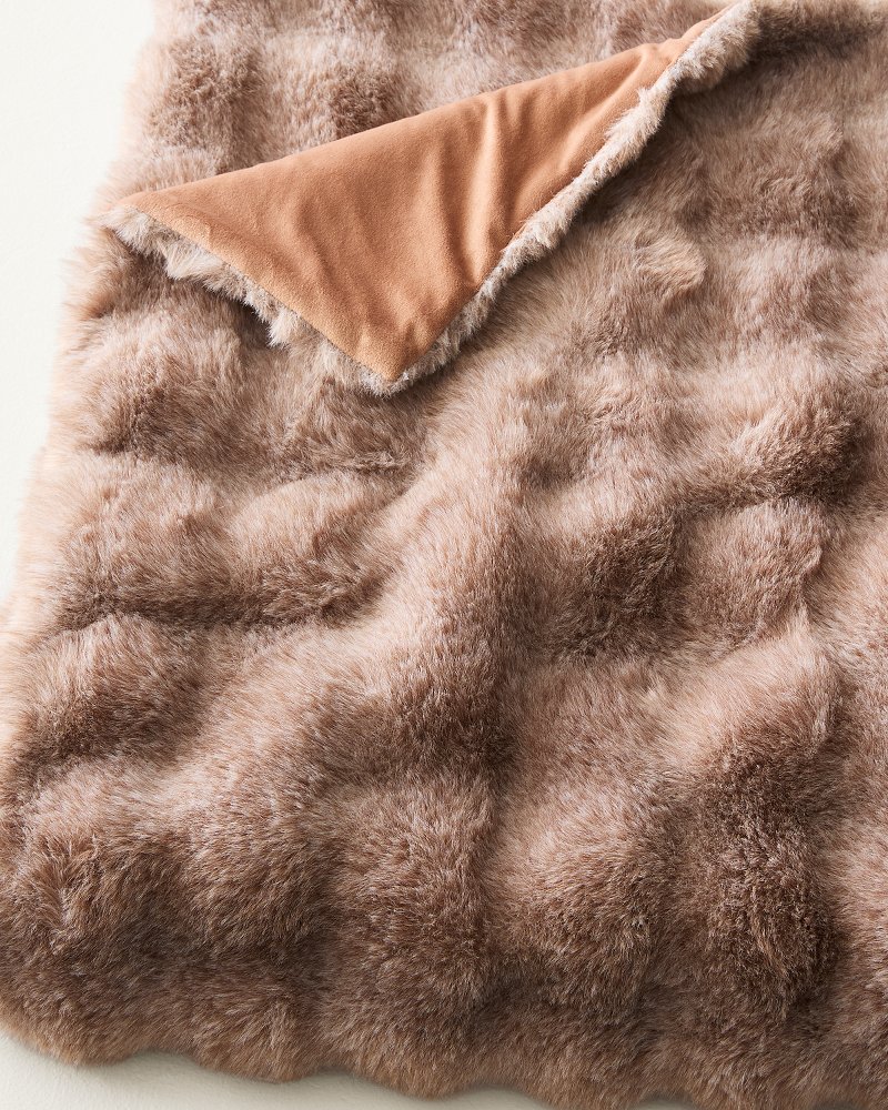 Bubble Faux-Fur Throw Blanket
