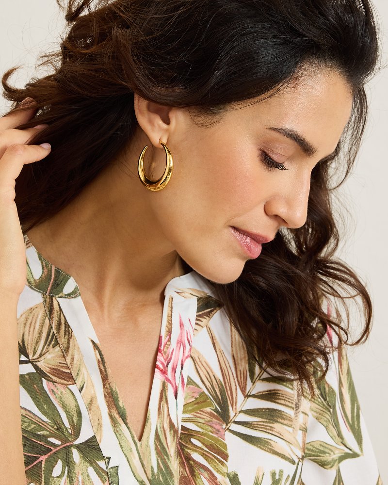Isla Mer Tapered Hoop Earrings