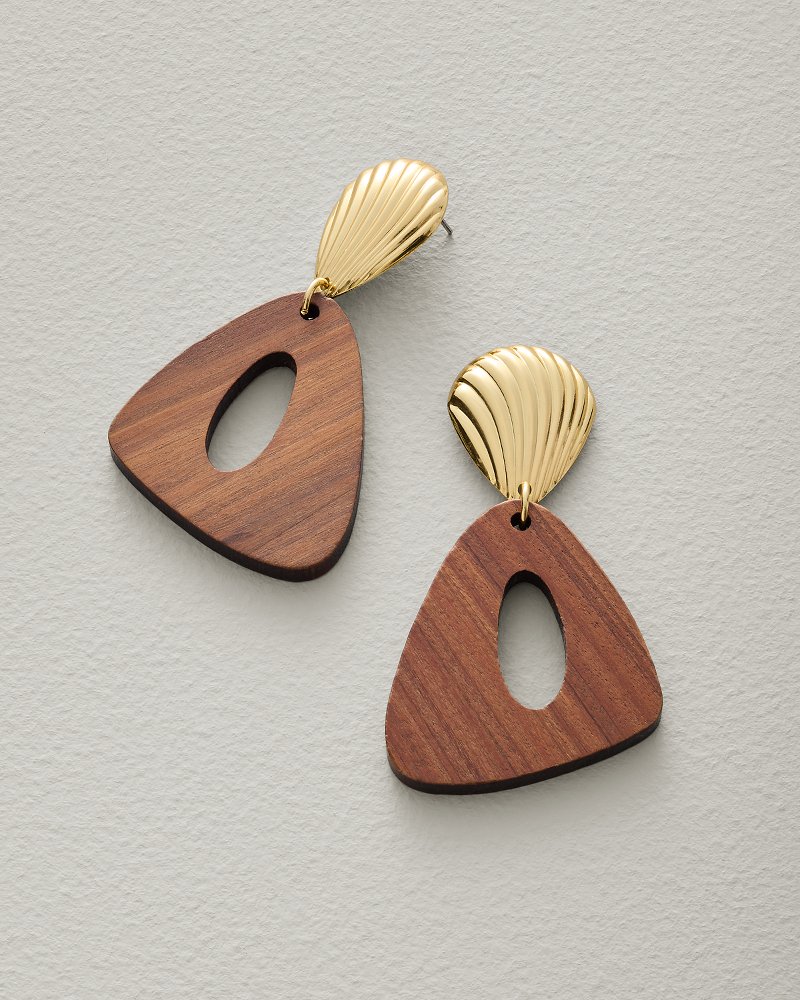 Isla Mer Wood Drop Earrings