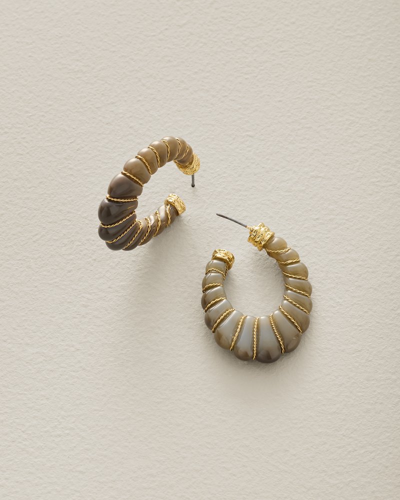 Palm Cove Wire-Wrapped Hoop Earrings