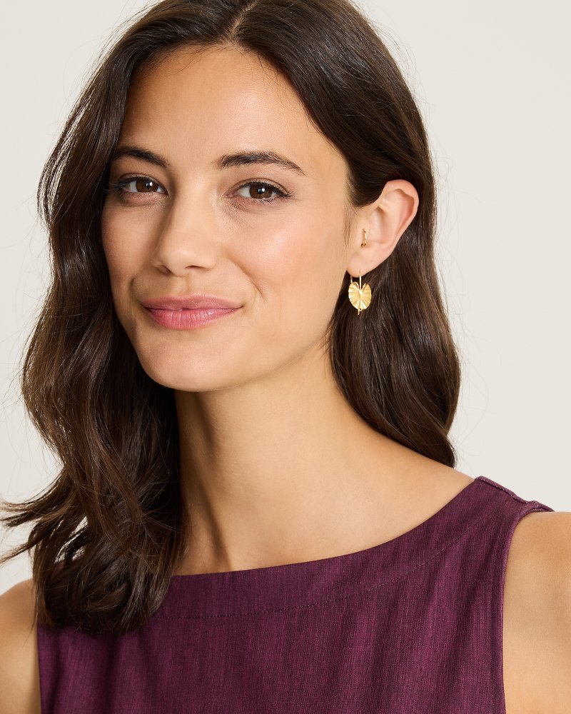 Porto Pearl Mini Leaf Drop Earrings