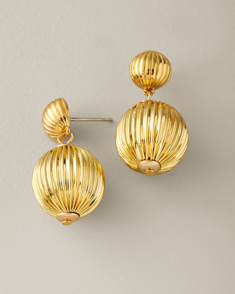 Porto Pearl Fluted Ball Drop Earrings