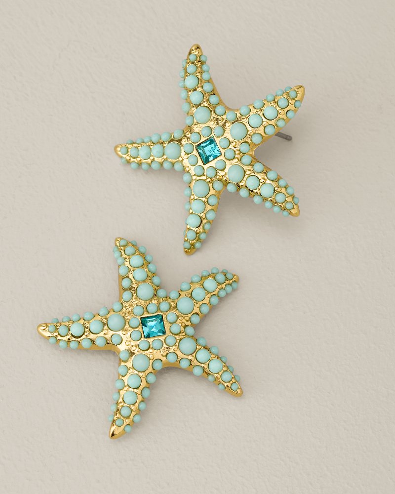 Royal Coast Pavé Blue Starfish Earrings