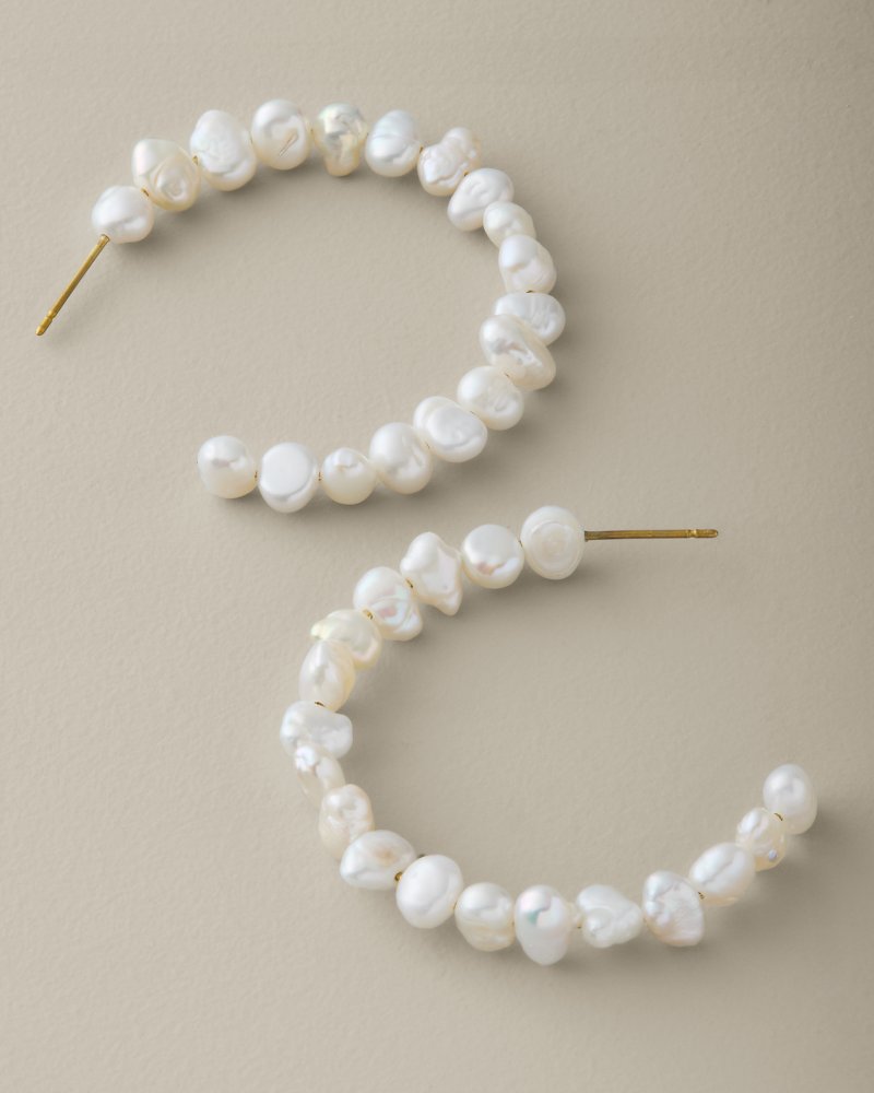 Porto Pearl Freshwater Pearl Hoop Earrings