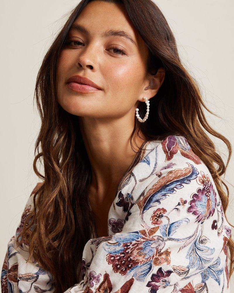 Porto Pearl Freshwater Pearl Hoop Earrings