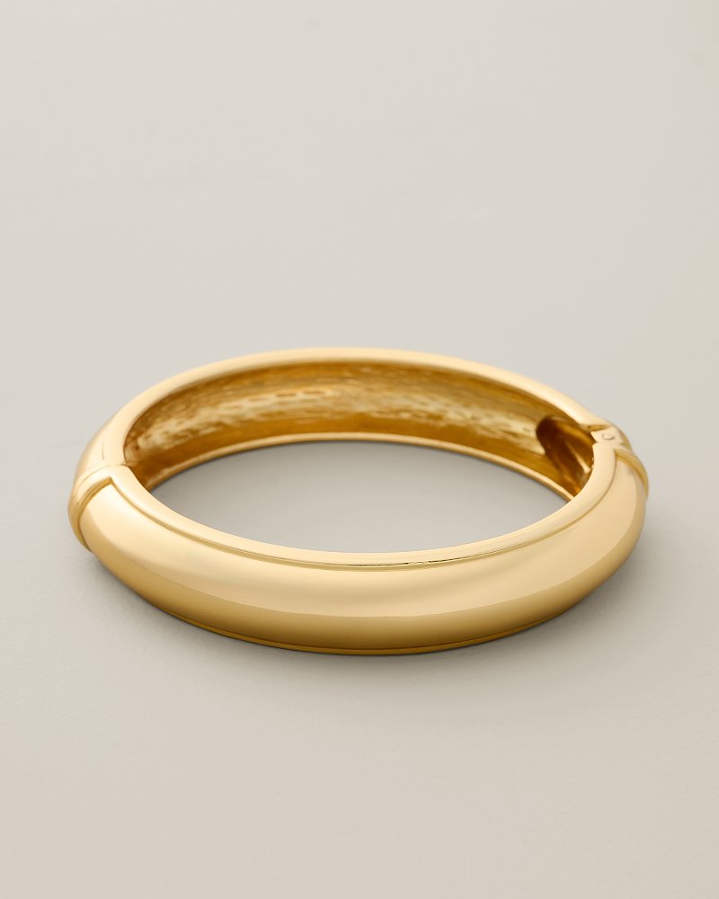 Bronze Horizon Hinged Gold-Tone Bangle Bracelet