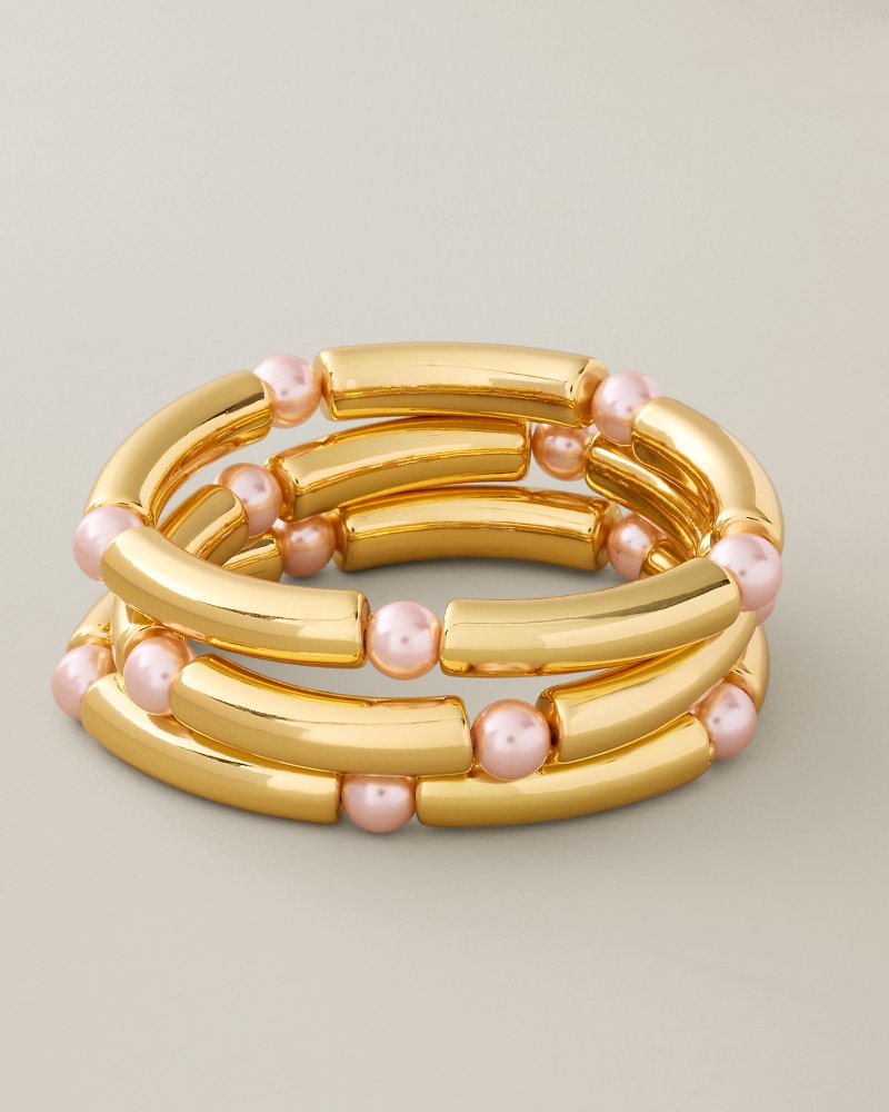 Porto Pearl Layered Pearl Stretch Bracelet Set
