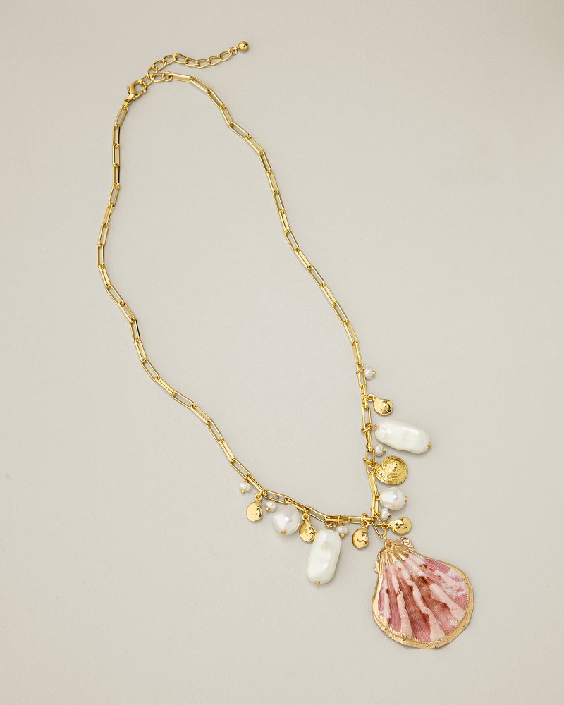 Royal Coast Layered Charm Shell Necklace